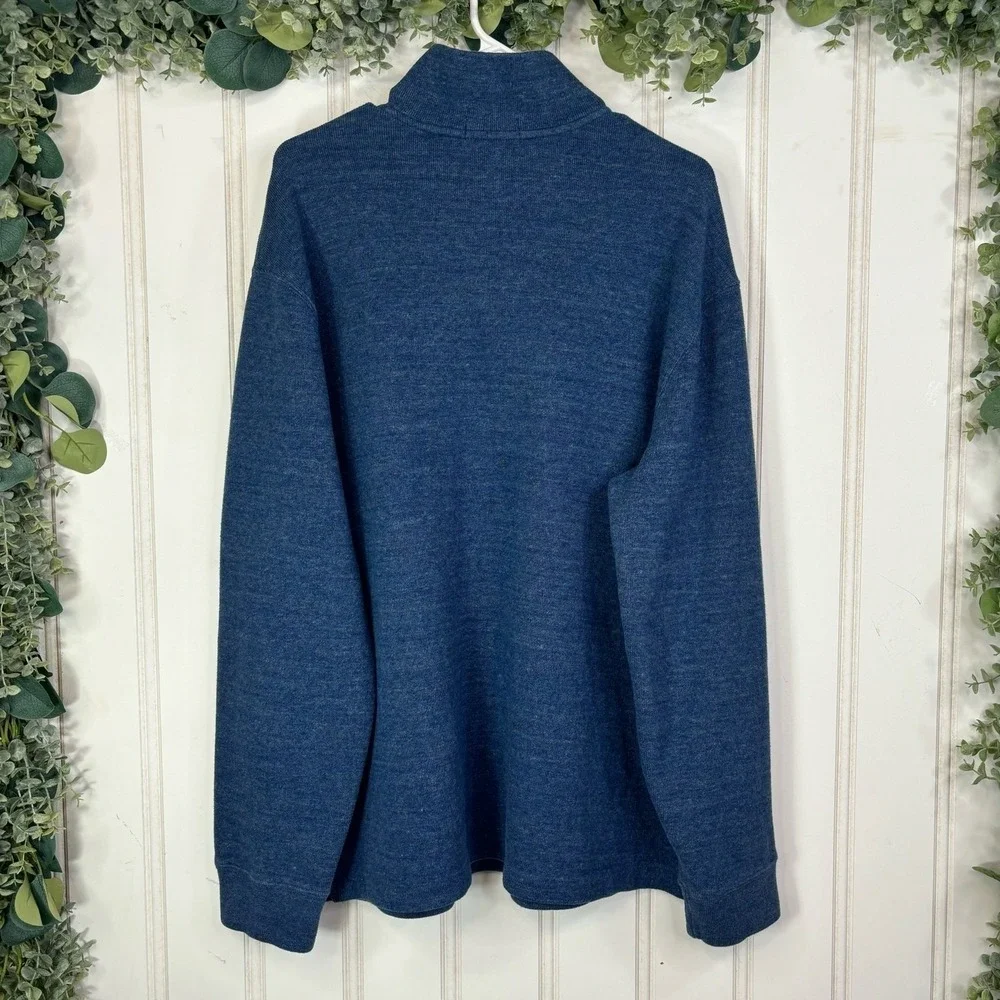 Polo Ralph Lauren Quarter Zip Pullover Sweater Mens XL Blue Preppy Old Money